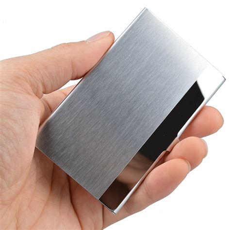 metal box credit card holder|visiting card holder steel.